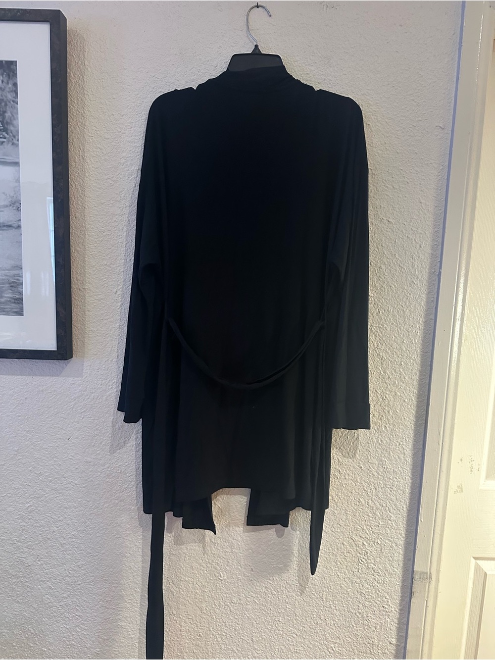 Auden Black Open-Front Draped Robe - Picture 4 of 5